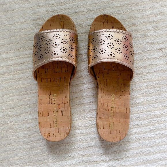 NWT Jack Rogers rose gold cork slides - Picture 6 of 13